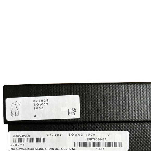 YSL / SAINT LAURENT BLACK CLASSIC CASSANDRE WALLET ON CHAIN IN GRAINED LEATHER - Picture 11 of 16